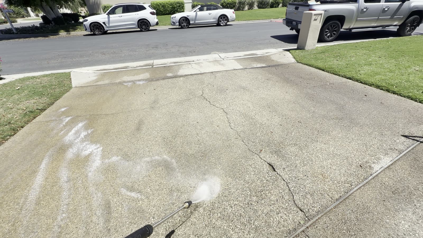 Driveway pressure wash, Coachella Valley (July 2026), after cleaning
