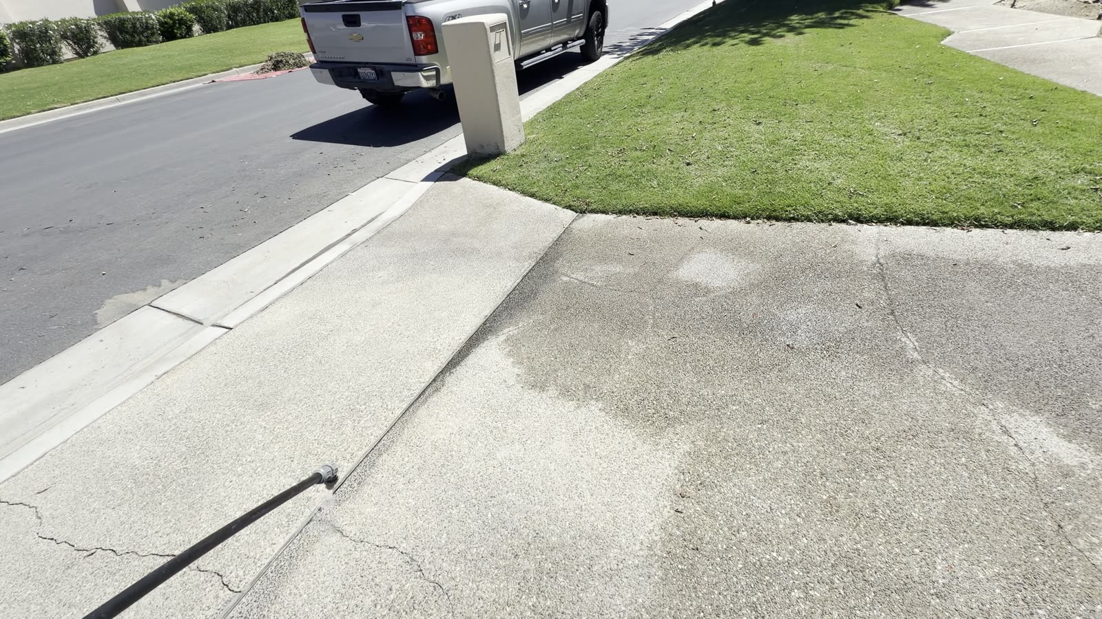 Driveway pressure wash, Coachella Valley (July 2026), before cleaning